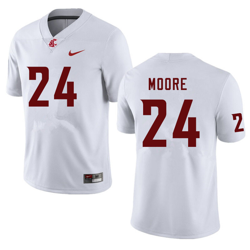 Washington State Cougars #24 Shahman Moore College Football Jerseys Sale-White